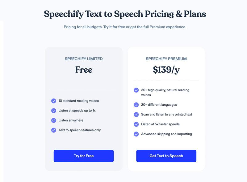 speechify cost
