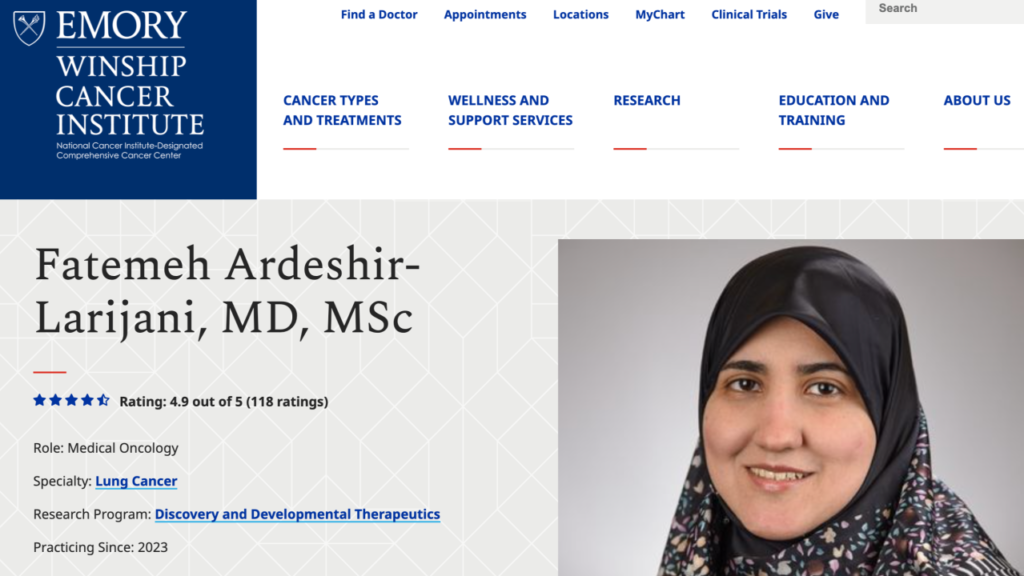 Fatemeh Ardeshir-Larijani: The Emory Oncologist Caught in US-Iran Tensions fatemeh ardeshir-larijani